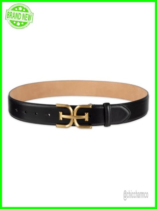 Sam Edelman Casual Double-E Logo Plaque Buckle Genuine Leather Belt main image 6